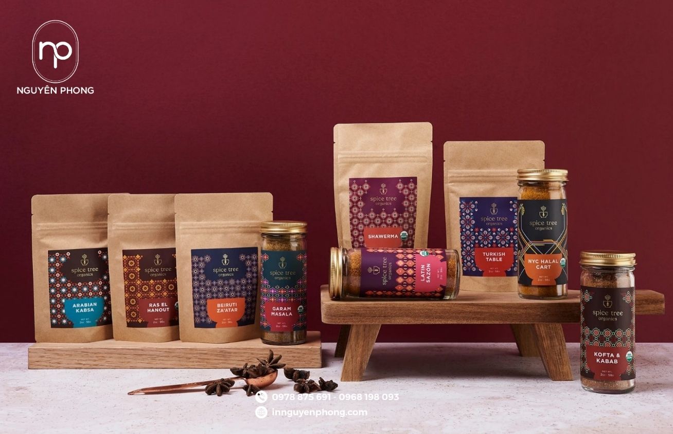 Trọn bộ bao bì đựng gia vị